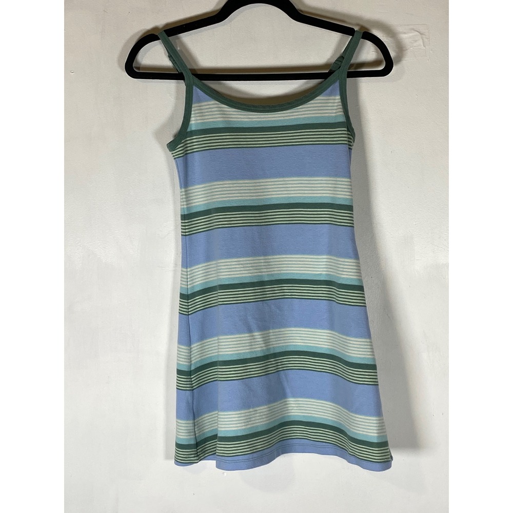 American Eagle Y2K Blue‎ Green Striped Longline Cami Tank XS Stretch